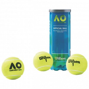 Мяч теннисный WILSON Australian Open, арт. WRT109800, ITF, 3 шт