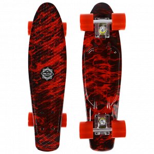Скейтборд R2206, размер 56х15 см, колеса PU, АBEC 7, алюминиевая рама, цвет красный