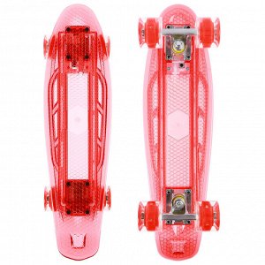 Скейтборд 56х14 см, световой, колеса PU 60х45 мм, цвета микс