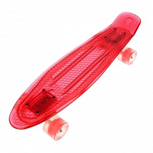 Скейтборд со светящимися колёсами, PU d= 60*45 мм, алюминиевая рама МИКС
