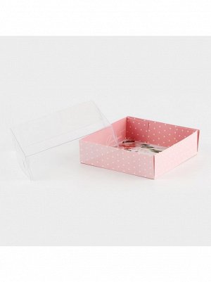 Коробка складная 12 х12 х3 см с крышкой PVC Для тебя