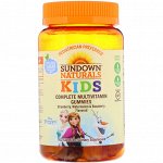 Sundown Naturals Kids, Мультивитаминные жевательные таблетки,  - Холодное сердце - , клубника, арбуз и малина, 60 таблеток