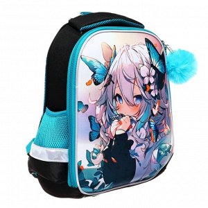 Рюкзак каркасный, 35x26x13, Seventeen, девочка EVA, зелёный