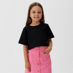 Футболка детская укороченная KAFTAN Basic line 28 (), чёрная