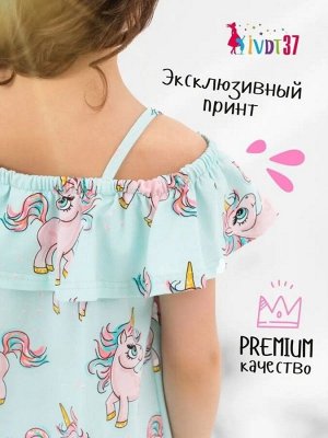 Сарафан летний пляжный для девочки хлопок с принтом Чудесный