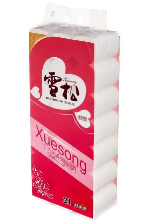 Туалетная бумага Xuesong XS-9105, 6ти слойная без втулки, 21 рулон по 8 метров, лист 115мм*110мм, Китай