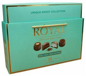 Конфеты 479/Б Набор ROYAL COLLECTION Бирюзовая коробка 370гр