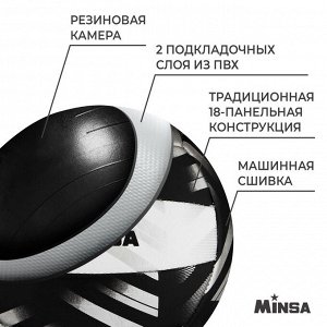 Волейбольный мяч MINSA PLAY HARD, машинная сшивка, 18 панелей, р. 5, PVC