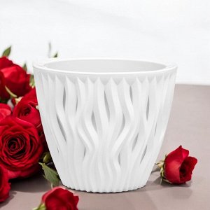 Горшок для цветов "Вдохновение" 1,6 л., цвет белый/белый, с вкладкой