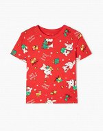 Футболка GKTО21634 красный/разноцветный/Девочки 2-6