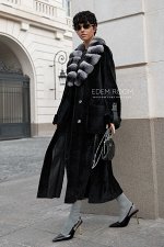 Дублёнка с воротником из шиншиллы
