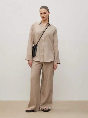Рубашка однотонная, B3021/portabella