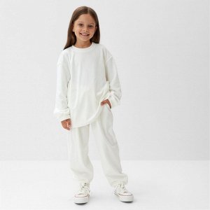Костюм детский (свитшот, брюки) KAFTAN Plushy 30 (98-104 см), белый