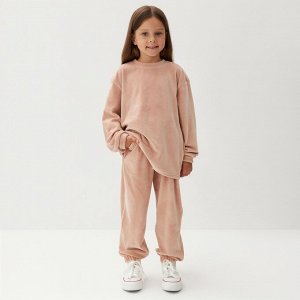 Костюм детский (свитшот, брюки) KAFTAN Plushy 36 (134-140 см), бежевый