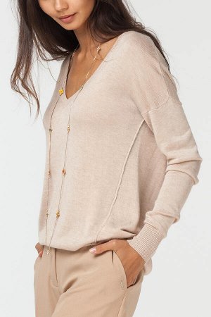 Меланжевый пуловер с тонкими блестящими нитями