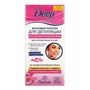 ФЛОРЕСАН Ф-430 Deep Depil Восковые полоски для депиляции чувствительной кожи лица (20 полосок)