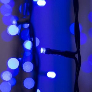 Гирлянда «Занавес» 2 x 3 м, IP44, УМС, тёмная нить, 760 LED, свечение синее, 220 В