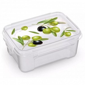 Контейнер для СВЧ, 0,75 л, прямоугольный, пластик, FRESH Олива