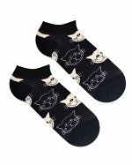Короткие носки р. 37-44 &quot;Summer&quot; Котики Ч/Б