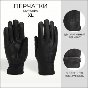 Перчатки мужские, с утеплителем, цвет чёрный