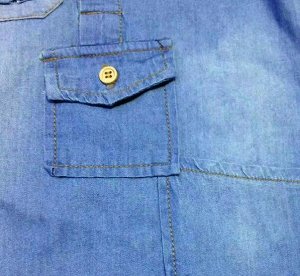 Удлиненная джинсовая рубашка для девочки