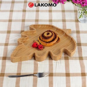 Блюдо "Лист" 24,5х20х1,5см, бамбук