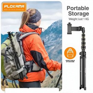 PREMIUM Трипод-штатив селфи палка для телефона, камеры с пультом Bluetooth PLOKAMA PK-996 TRIPOD 170см