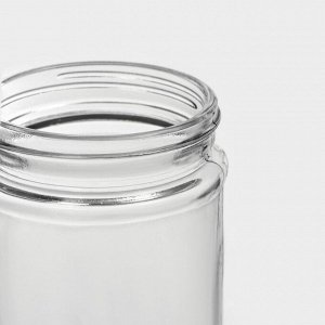 Банка для сыпучих продуктов Доляна «Премиум», 700 мл, 20*8 см, с металлической крышкой, стекло, прозрачная