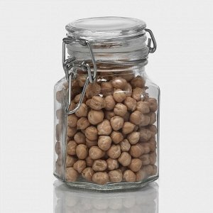 Банка для сыпучих продуктов Доляна «Грани», 100 мл, 6*7*8 см, с бугельным замком, стекло, прозрачная