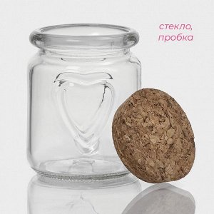 Банка для сыпучих Доляна «Парфе», 150 мл, 6x7.5 см, с пробковой крышкой, стекло, прозрачная