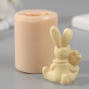 Силиконовый молд, форма для заливки «Заяц с букетом», 3.8x2.7x5.4 см, МИКС