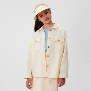 Рубашка для девочки MINAKU: Casual collection KIDS, бежевая, рост
