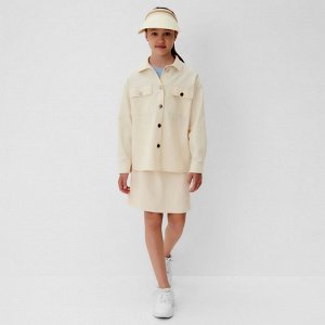 Рубашка для девочки MINAKU: Casual collection KIDS, бежевая, рост