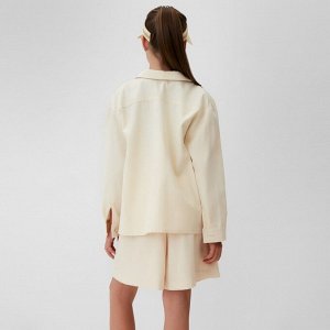 Рубашка для девочки MINAKU: Casual collection KIDS цвет бежевый, рост 122