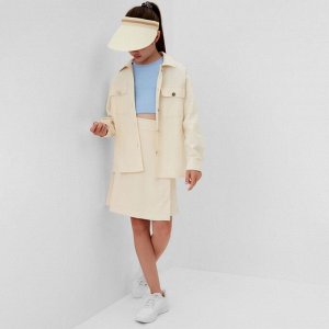 Рубашка для девочки MINAKU: Casual collection KIDS, бежевая, рост