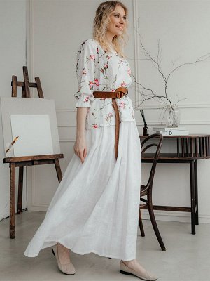 Юбка Лён 30%, хлопок 70%
Летняя белая юбка из 100% льна непременно сделает Ваш образ легким, воздушным и элегантным. Такая эффектная юбка с поясом на резинке, со сборками и складками, создаст очень же