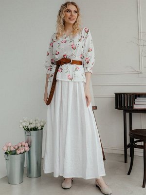 Юбка Лён 30%, хлопок 70%
Летняя белая юбка из 100% льна непременно сделает Ваш образ легким, воздушным и элегантным. Такая эффектная юбка с поясом на резинке, со сборками и складками, создаст очень же