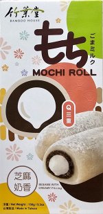 Моти пирожные Bamboo House ролл с кунжутом и сливочной начинкой 5 шт 150г, 1/24