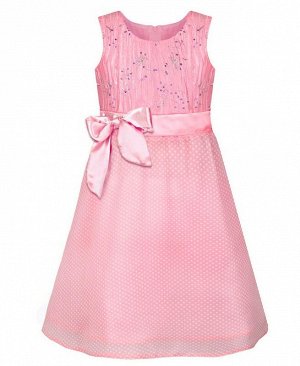 Розовое нарядное платье для девочки 80542-1СДН17