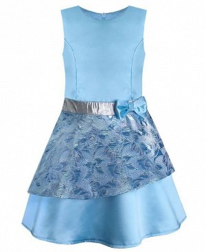 Голубое нарядное платье для девочки 80521-ДН17