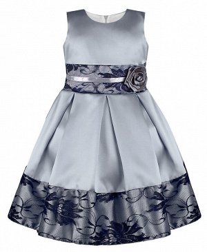 Нарядное серебряное платье для девочки 83323-ДН18