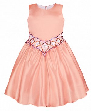 Персиковое платье для девочки 82742-ДН18