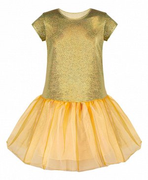 Нарядное золотое платье для девочки 83273-ДН18