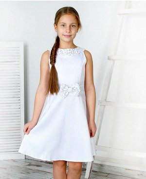 Белое нарядное платье для девочки 76511-ДН16