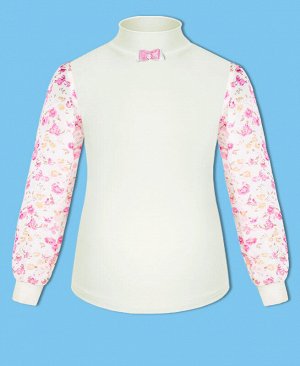 Молочная школьная блузка для девочки 82124-ДШ19