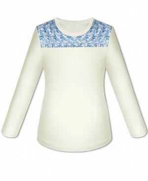 Молочная школьная блузка для девочки 8026-ДШ17
