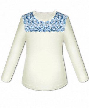 Молочная школьная блузка для девочки 80311-ДШ17