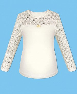 Школьная молочная блузка для девочки 77521-ДШ19