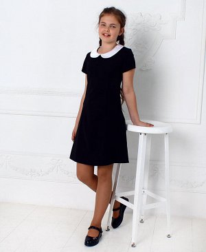 Радуга дети Чёрное школьное платье для девочки 82301-ДШ19