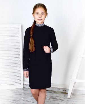 Черное школьное платье для девочки 78972-ДШ17